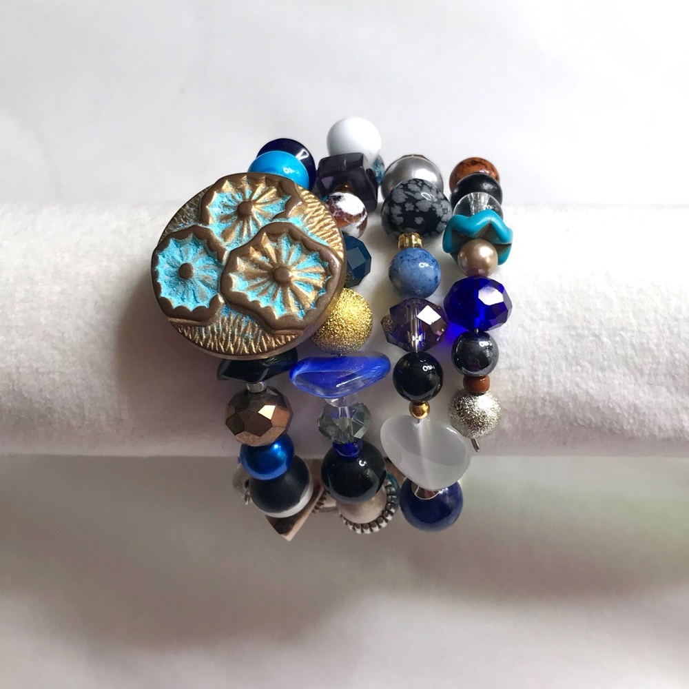 Handmade Bracelet with Modern & Vintage Elements (NB53-6H) New Without Tags - Picture 3 of 9